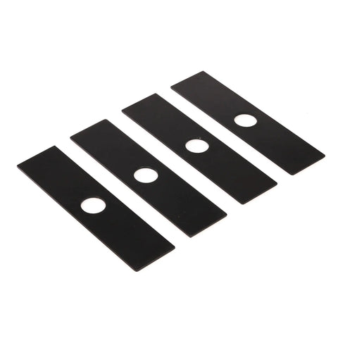 Beefy Eco Edger Blade Replacement 8x2 Hole Diameter 1 Inch Universal Fit That Plays Nice With Ryobi Echo Stihl Maruyama Green Machine 237001 Four Pack Built Tough For Home Lawn Care, four black steel blades with center holes