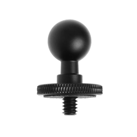 17mm Ball Head Converter With One Quarter Inch Universal Screw For Tripods Magnetic Suction Cup Car Mounts And Phone GPS Camera Brackets 360 Degree Panoramic Rotation Perfect For Multi Angle Shots, black aluminum adapter
