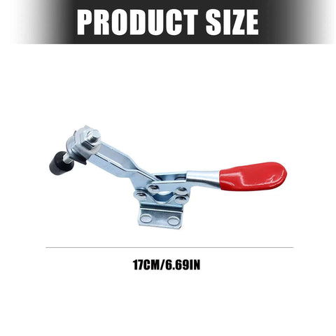 Two Pack 225D Horizontal Toggle Clamp Set showing 17cm size, sturdy steel construction with galvanized anti-rust finish.