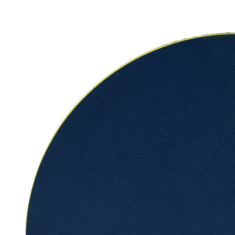Five Inch PSA Sanding Pad Set With Blue Vinyl Backing For Orbital And Dual Action Sanders Two Pack Five Sixteenth Inch Arbor Twenty Four Thread Mounts Ten Thousand RPM Durable Pro Grade Performance, close-up of blue vinyl surface.