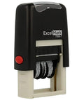 Top Shelf Self Inking Rubber Date Stamp With Emailed Marking, compact black and light beige stamp with rolling bands.