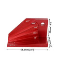 Digital Caliper, Micrometer Bevel Block Gauge Angle Finder Protractor with adjustable angle markings from 15° to 45° in red.