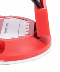 Close-up of red Insulated Electrical Panel Lockout Handle with adhesive backing, durable ABS material for secure mounting.
