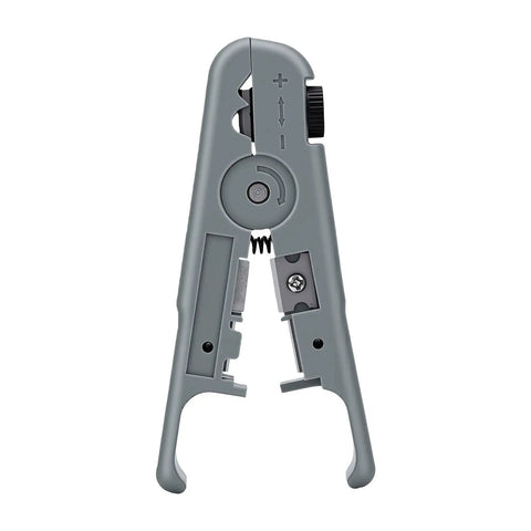 Hilitand Compact Wire Stripper And Cutter Tool With Durable Sk5 Steel Blade And Strong Abs Body, grey dual function tool for electrical wiring.