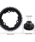 50T Spur Gear 1.0 Mod Hardened Steel With 20T Pinion Gear Upgrade Kit For Traxxas 1/5 X-Maxx RC shown with dimensions