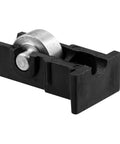 Killer Heavy Duty Steel Sliding Window Roller Double Pack With Sleek Black Nylon Wheels And Robust Build fits Sun Air Systems, detailed view of steel roller and nylon block.