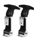 Dual pack of stainless steel T handle latches with rubber grip, heavy duty tool box and truck hood latch, shock absorbing draw latches