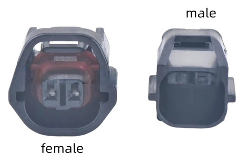 One Set Female With Wire Automotive Transducer Connector Straight Up Top Shelf Wiring Harness Adapter For Trucks And Cars Built Tight No Hassle Install Today: close-up of female and male connectors.