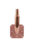 Image of a single piece from pack of ten PEX copper stub out elbows with wall flange half inch to six inch crimp fittings, lead-free
