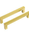 Pair of 30 Pack 5 Inch Gold Brushed Stainless Steel Cabinet Handles Square Bar Drawer Pulls for Kitchen and Bathroom Cupboards