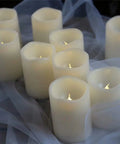 Outdoor IP44 Flameless LED Pillar Candles Set Of 3 With Remote And Timer Warm White Weather Resistant Plastic Candles