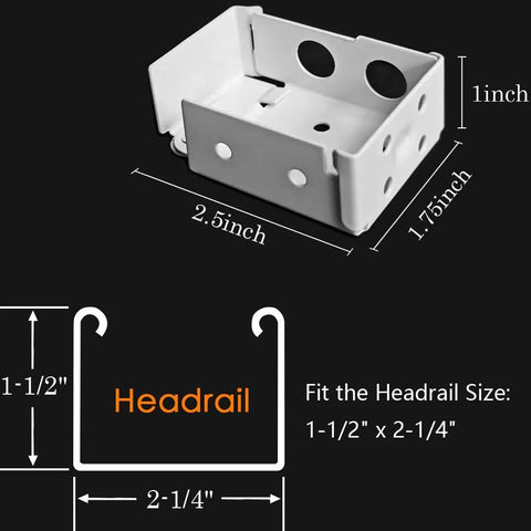 Pair Of Mini Blind Brackets For Low Profile White Window Blinds Headrail Holder Brackets Set Of 2 With 8 Screws Durable Steel