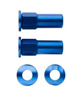 Blue aluminum Tusk rim lock nut/spacer kit: two flange bolts and two washers