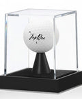 Clear Acrylic Golf Ball Display Case With Secure Locking System, Dustproof Cube Holder With Velvet Interior, Durable Base