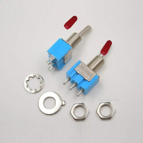 Premium Mini Toggle Switch Set With Pre Soldered Wires SPST On Off 3 Pins 2 Positions Blue Wide Voltage Range 1V To 250V Built To Last
