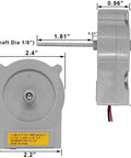 Drop In Evaporator Fan Motor Replacement For Refrigerators, 13V DC, 3.1W, Quiet And Reliable, front and side view with dimensions