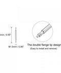Diagram of Stainless Steel 14mm Watch Band Pins Replacement Kit with 1.5mm pin diameter, showing double flange tip design.