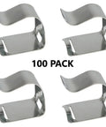 Top Shelf Heavy Duty Universal Fire Extinguisher Hose Clips U Bracket 100 Pack For 5 30 Lb Extinguishers Indoor Outdoor Silver Steel quick install clips.