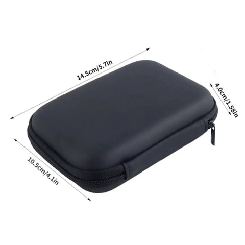 Carrying case for Pin Removal Tool Kit For Automotive Wiring And Repair, compact black design with zipper closure, dimensions shown