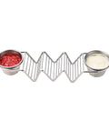 Stainless Steel 3 Grid Taco Holder With V Shaped Slots And No Spill Sauce Cups, Oven Safe And Dishwasher Safe Serving Tray For Baking Grilling