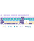 GH60 Full Set Solid Wood Keycaps For Cherry Mx Switch Mechanical Gaming Keyboards 104 Keys with colorful key layout.