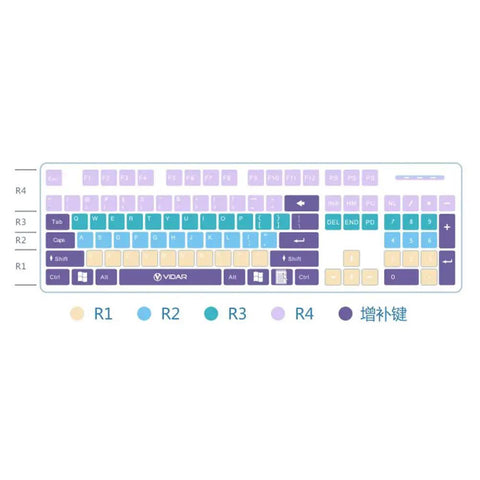 GH60 Full Set Solid Wood Keycaps For Cherry Mx Switch Mechanical Gaming Keyboards 104 Keys with colorful key layout.