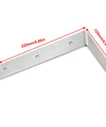 Heavy Duty Stainless Steel Shelf Brackets, Wall Mounted L Corner Supports, 8.86 inch durable support brace with pre-drilled holes.
