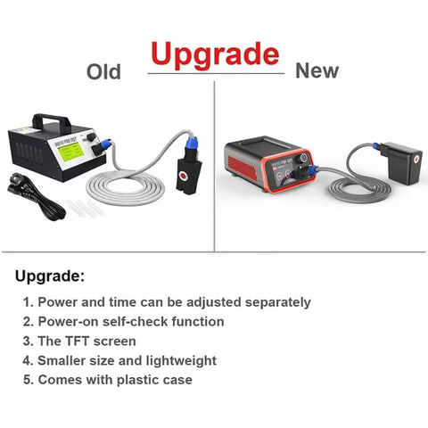 Comparison of old and new Beast 1500W Car Body Dent Repair Tool Kit with Magnetic Induction Heater for aluminum panels.