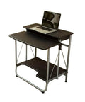 Adjustable Height Sit Stand Workstation Mobile Standing Desk Foldable Computer Table With Sturdy Waterproof Surface with laptop on top