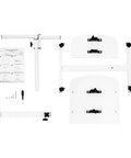 Adjustable Height Rolling Standing Desk With Locked Down Casters And Swivel Surface Lightweight Mobile Laptop Table For Home Office Over Bed No Sweat Assembly components laid out for assembly.