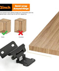 50 Pack Self Closing Cabinet Hinges Semi Overlay Half Inch Matte Black Face Frame Hinges 25 Pairs Half Wrap for DIY Cabinets