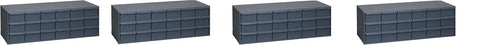 Heavy Duty Gray Cold Rolled Steel Storage Cabinet With Four Packs Of High Density Small Parts Drawers viewed from multiple angles.