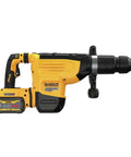 Badass 60V Max Cordless SDS Max Chipping Hammer Kit With Killer Impact Energy Active Vibration Control And Wireless Dust Extractor Sync, black and yellow with battery.