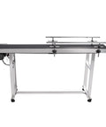 Sturdy Stainless Steel Motorized Belt Conveyor Table 59x7.8 Inch With PVC Anti Static Belt Adjustable Speed Double Guardrails