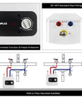 Compact Electric Water Heater 2.5 Gallon On Demand For Instant Hot Water Plug In Cord 110 To 120V 1.44kW UL Listed CSA Listed diagrams