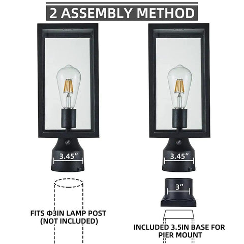 Large 15 Inch Dusk To Dawn Outdoor Post Light With Waterproof Cast Aluminum Construction Matte Black Lamp Post Fixture