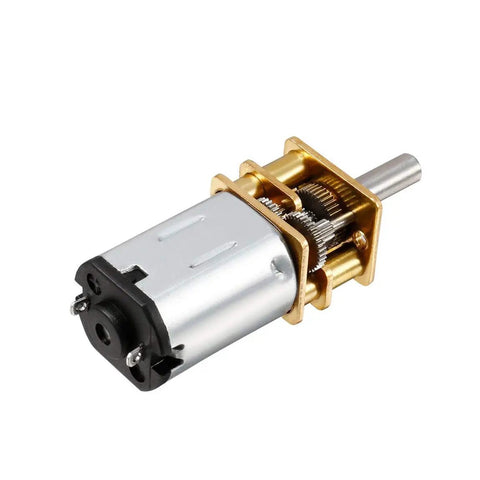 Two Pack DC 3V 30RPM Micro Gearbox Motor With Metal Reduction Box showing silver metal casing and exposed gear mechanism
