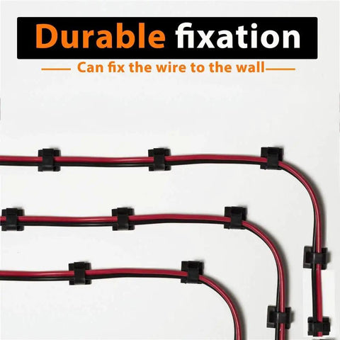 50 Pack Adhesive Cable Clips For Cord Management In Cars Offices And Homes No Fuss Sticky Wire Holders on a wall
