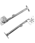 Two Pack Soft Close Kitchen Cabinet Hinges with Hydraulic Damping for lift-up flap doors, silver metal hardware