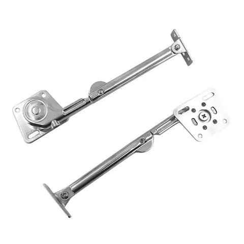 Two pack hydraulic soft close cabinet hinges for overhead lift up doors with flap stay, durable steel construction, plated finish