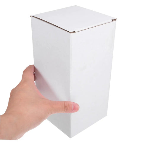 Hand holding White Corrugated Small Mailer Boxes Pack 10 Lightweight Shipping Boxes For Packaging And Mailing Durable Cardboard