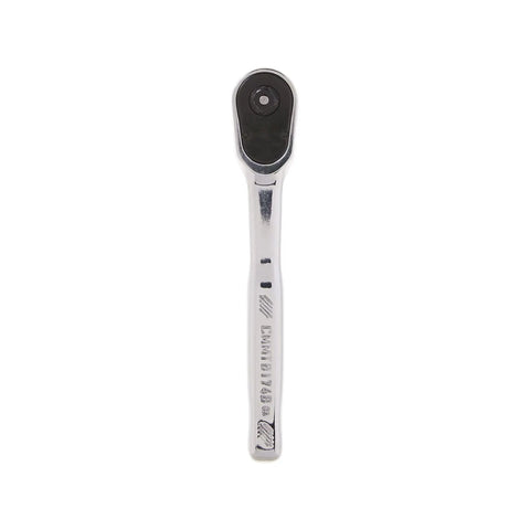 Three Eighths Inch Drive 72 Tooth Pear Head Ratchet Wrench, Corrosion Resistant Chrome Finish, front view