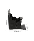 Side view of 2 Pack Black Iron Folding Table Leg Hinges For Durable Folding Furniture with measurements in centimeters and inches.