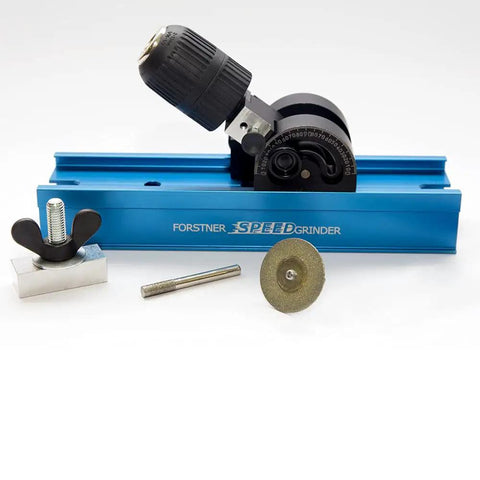 Pro Grade Forstner And Hinge Boring Bit Sharpener with adjustable spindle for precision grinding and refurbishing drill bits.