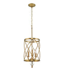 Eleanor 27 Inch Traditional 3 Light Cylinder Pendant Chandelier With Adjustable Height In Antique White Finish hanging view