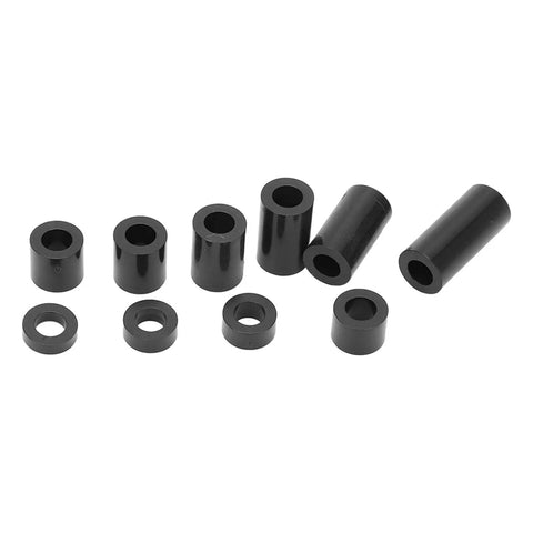 150 Piece Nylon Spacer Set Assortment For DIY And Pro Projects Black Round Post Spacers, assorted black nylon standoffs and washers
