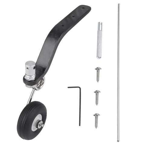 50cc Great Plane Nitro Landing Gear Carbon Tail Wheel Assembly With One And A Half Inch Rubber Tire Kit components