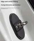 Top Shelf Carbon Fiber Door Lock Covers For Tesla Cybertruck attached to door lock, providing weather protection and noise reduction.