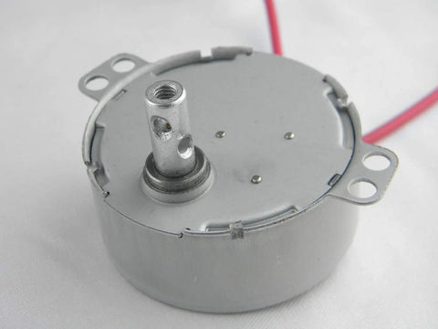 CHANCS TYC-50 small synchronous motor with metal housing, mounting tabs and protruding shaft