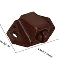 Close-up of a brown plastic latch from 20 Pack Plastic Ball Catch Latches For Cabinets And Cupboards, showing dimensions and design.